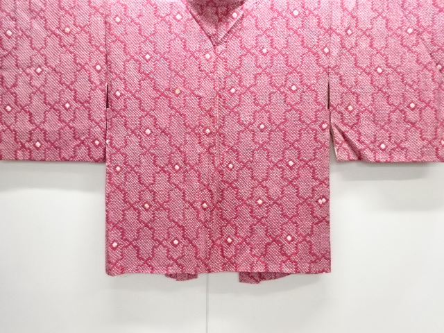 JAPANESE KIMONO / ANTIQUE HAORI / SILK / ALL SHIBORI / ABSTRACT PATTERN